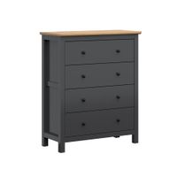 comoda 4 cajones paneles mdf y de melamina gris antracita y madera