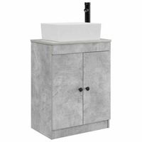 vanidad de bano con lavabo gris hormigon 54 x 35 x 83 cm vidaxl