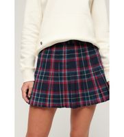 superdry para mujer w7210332a minifalda a cuadros de talle medio marino l casual poliester