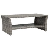 mesa de centro 100x50x40 cm ratan - gris