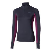mizuno active warmalite half zip camiseta de running mujeres-azul