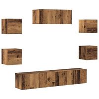 mueble para tv de pared madera vieja 5 piezas vidaxl