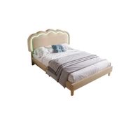 cama juvenilcama individual de lino 90x190cm con luz led y cabecera de altura ajustablebeige