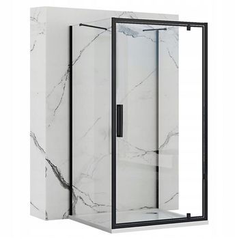 Cabina De Ducha Adosada A La Pared Rea Rapid Swing Black 80x90