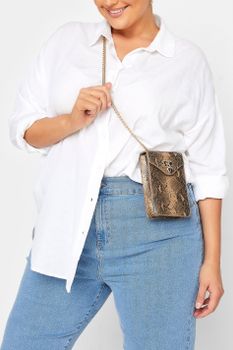 Bolsito Rectangular Marrón Serpiente