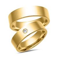 alianzas 8 quilates oro amarillo con diamante