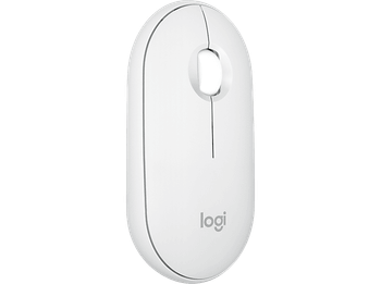 Ratón inalámbrico - Logitech Pebble 2 M350S, Ambidiestro, Multidispositivo, 4000 ppp, Botones personalizables, Windows-Mac, Clics silenciosos, Blanco