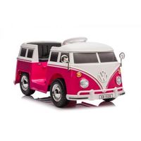 furgoneta volkswagen 12v rosa - coche electrico infantil para ninos bateria 12v con mando control remoto