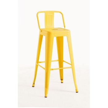 Pack 2 Taburetes Torix Respaldo 100 Cm De Acero Reforzado 100*30*30 Cm - Amarillo Cuarzo