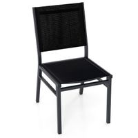 costway juego de 12 silla de comedor con asiento respaldo transpirables y marco de aluminio resistente silla ligera para patio porche negro