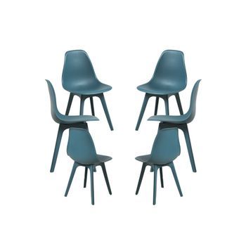 Pack 6 Sillas Kelen Suprym De Polipropileno 82*46.50*39 Cm - Azul Petróleo