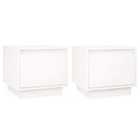 mesitas de noche 2 uds madera maciza de pino blanco 35x34x32 cm vidaxl