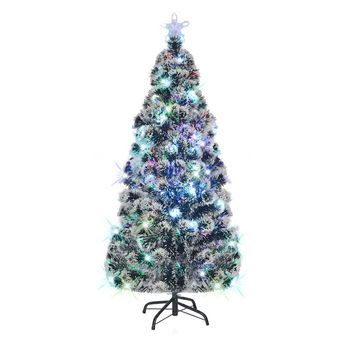 Árbol De Navidad Preiluminado Con Soporte Y Led Fibra Óptica 180 Cm Vidaxl