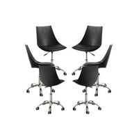 pack 6 sillas blok office - negro