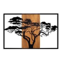 decoracion pared de madera acacia arbol-388 nogal negro 90x58 cm