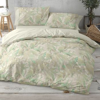 Juego De Funda Nórdica 50% Algodón 135 X 190/200 Cm - Oliva - Burrito Blanco
