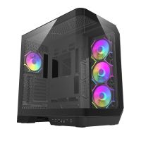 caja pc darkflash dy570 black full tower vidrio curvo 4xargb atx