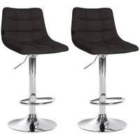 set de 2 taburetes de bar jerry en tela negro 465x43x87 cm clp