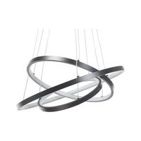 lampara de techo led de metal negro aluminio 3 anillos glamour moderno atrek