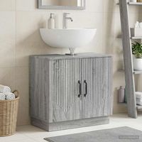 vidaxl mueble de lavabo para bano hoorn sonoma gris