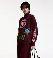 essentiel antwerp para mujer kampus sudadera estampada kampus granate xxs casual algodon