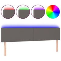 cabecero con led cuero sintetico gris 160x5x7888 cm vidaxl