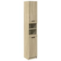 armario de bano madera ingenieria roble sonoma 32x34x1885 cm vidaxl