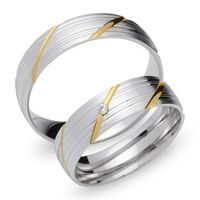 alianzas 14 quilates oro blanco amarillo con diamante