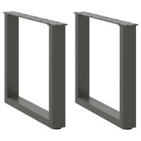 patas para mesa de centro en forma de u 2 unidades antracita 50 x 42-43 cm acero vidaxl