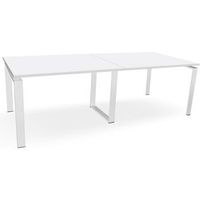 mesa de reuniones estructura metalica blanca 240x100 cm blanco ofilike