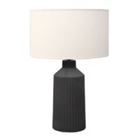 lampara de sobremesa textil y cemento negra ip20 1xe27