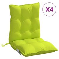 cojines para silla respaldo bajo 4 uds tela oxford verde brillo vidaxl
