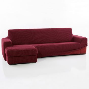 Funda Chaise Longue Super Elastica Relive Brazo Izquierdo Largo, Burdeos. Funda Elástica Para Sofá Chaise Longue