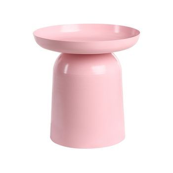 Mesa Auxiliar De Metal Redonda Rosa Pastel Torrens