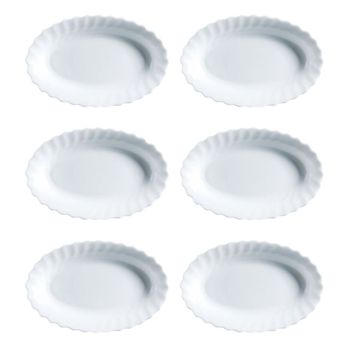 Set 6 fuentes opal blancas 22 cm