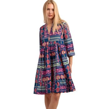 Admas Vestido Vestido de verano manga larga Funny Palms para mujer