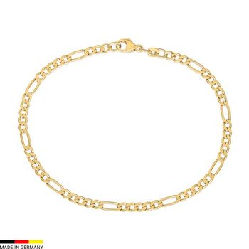 Pulsera Figaro de oro de 14 quilates, 2,8 mm