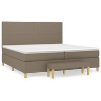 cama tapizada 203x200x128 cm tejido 100  poliester contrachapado y madera tratada - taupe