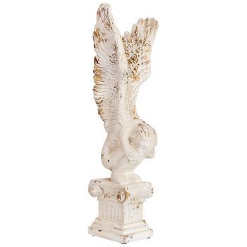 Figura Decoración Angel De Magnesio Blanco 32x30x95.5h Cm