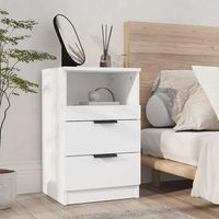 mesita de noche - mueble para dormitorio - madera contrachapada - blanco 40x36x65cm