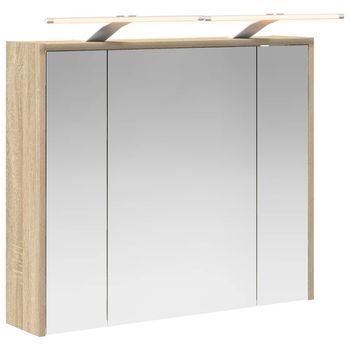 Armario Con Espejo De Baño Roble Sonoma 73,5 X 16 X 62,5 Cm Vidaxl