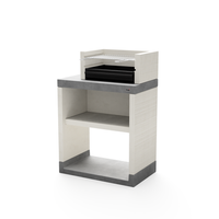 tuozi - barbacoa de obra para carbon modelo plan 1 grisblanco - 78 x 47 x 113 cm ref t00871