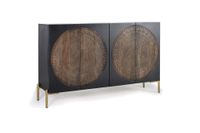 aparador de madera de mango y metal