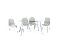 conjunto de salon amina 1 mesa y 4 sillas beige