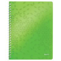 leitz 4638 wow cuaderno espiral a4 a cuadros 80gr 80 hojas verde 4 agujeros