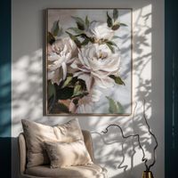cuadro sobre lienzo multicolor flores 80x37x100 cm