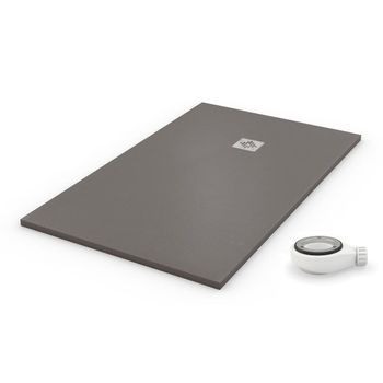 Plato De Ducha Natural Gris - 90x90cm - Resina Con Cargas Minerales