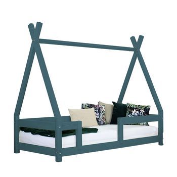 Cama Cabaña Infantil Nakana 120 X 180 Verde Petróleo