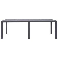mesa de jardin  mesa de exterior de plastico aspecto ratan marron 220x90x72 cm