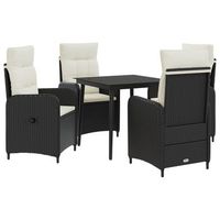 juego de mesa y sofa 5 uds negro y crema vidaxl